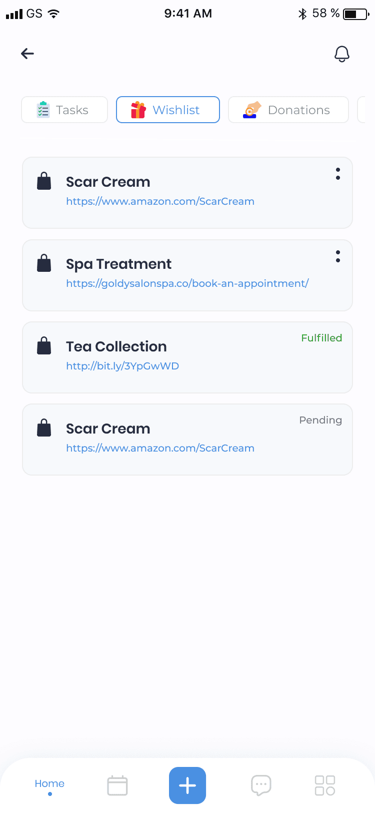 Wishlist & Donations